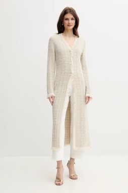 Kardigán Twinset dámsky, béžová farba, 251TP3560