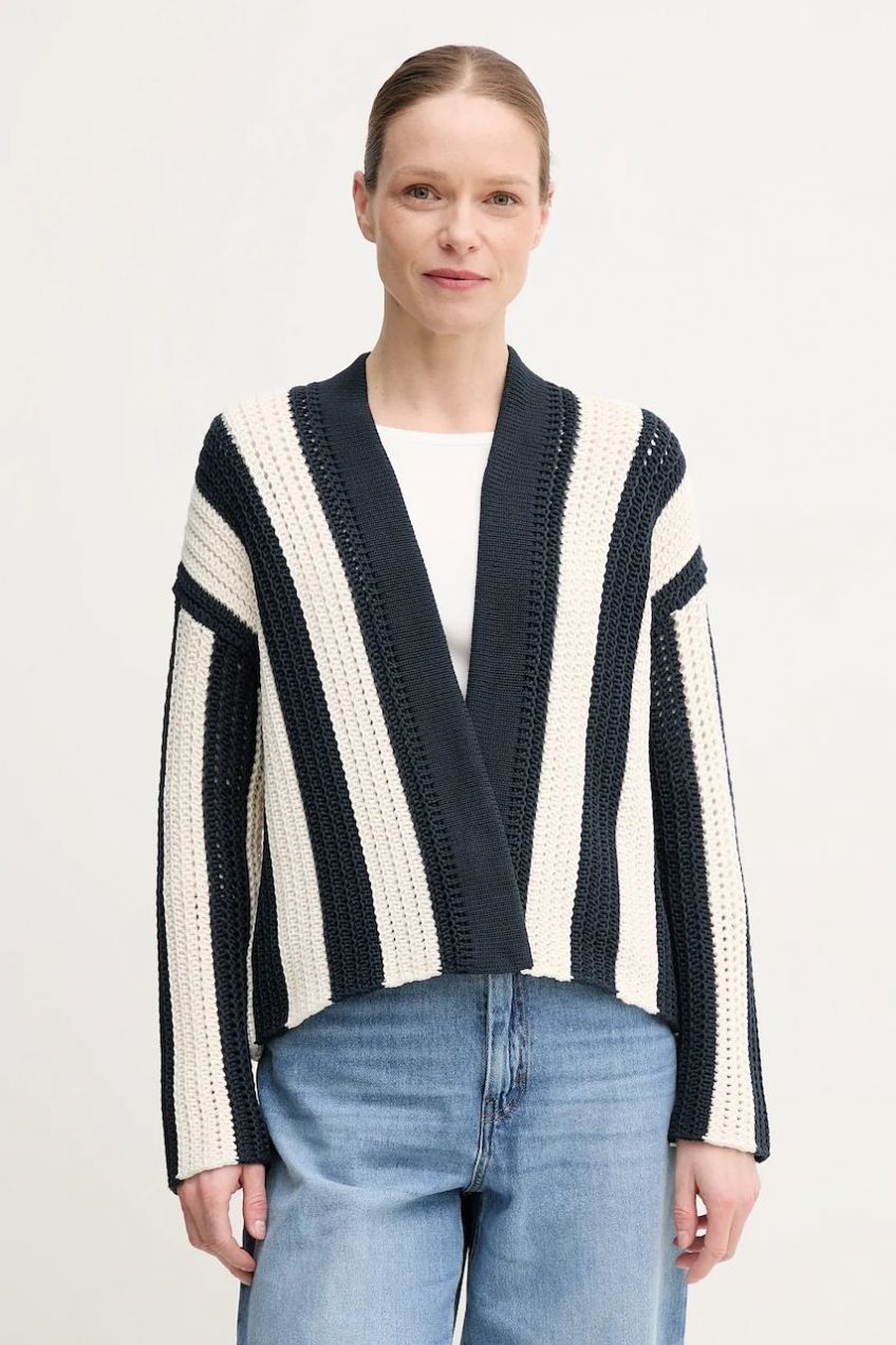 Kardigán Weekend Max Mara dámsky, tmavomodrá farba, teplý, 2515341012600