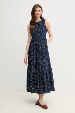 Bavlnené šaty Pepe Jeans DEBORAH tmavomodrá farba, maxi, áčkový strih, PL953666