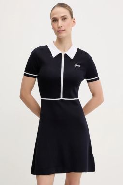 Šaty Guess tmavomodrá farba, mini, áčkový strih, V5GK00 Z3D60