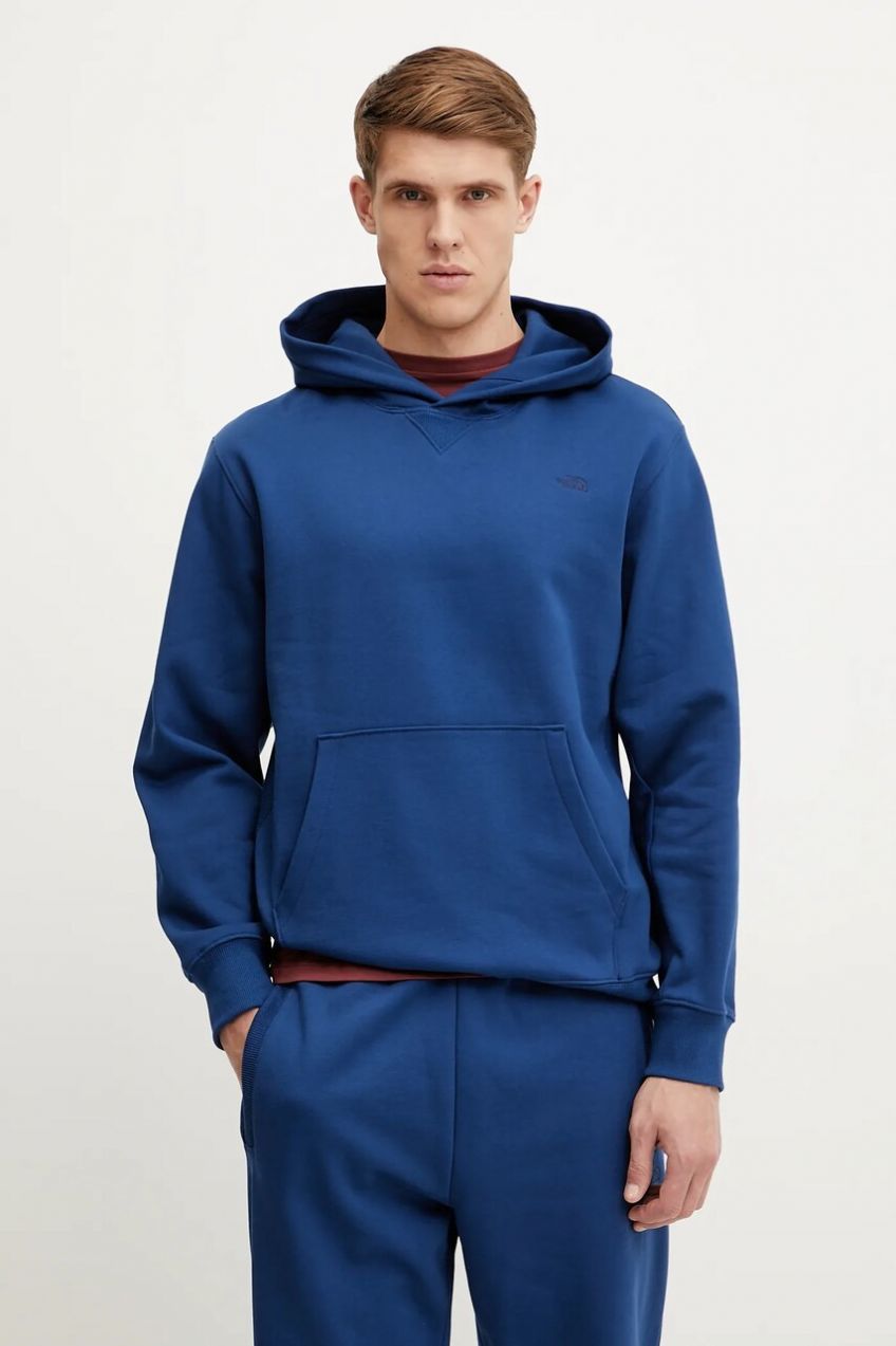 Bavlnená mikina The North Face Dome Relaxed pánska, tmavomodrá farba, s kapucňou, jednofarebná, NF0A8C43D1R1