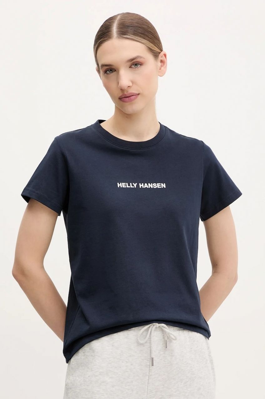 Bavlnené tričko Helly Hansen CORE dámske, tmavomodrá farba, 54591