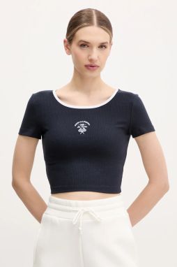 Tričko Guess MARIGOLD dámske, tmavomodrá farba, V5GP03 KCRN2