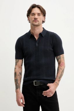 Polo tričko Superdry pánske, tmavomodrá farba, jednofarebné, M1110390A-98T