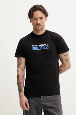 Tričko Karl Lagerfeld Jeans pánske, čierna farba, s potlačou, A2M17074