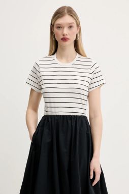 Bavlnené tričko Abercrombie & Fitch dámske, biela farba, KI139-5231