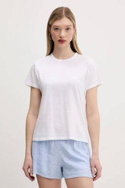 Bavlnené tričko Abercrombie & Fitch dámske, biela farba, KI139-5309