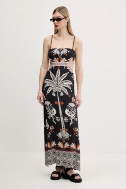 Šaty Superdry čierna farba, maxi, rovný strih, W8011874A-F4N