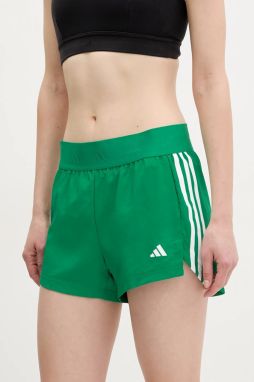 Tréningové šortky adidas Performance Hyperglam zelená farba, s nášivkou, vysoký pás, JC7393
