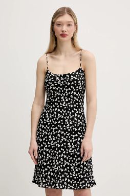 Šaty Abercrombie & Fitch čierna farba, mini, rovný strih, KI159-5461