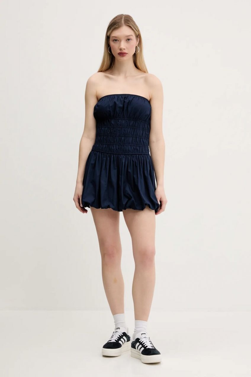 Šaty Hollister Co. tmavomodrá farba, mini, rovný strih, KI359-5077