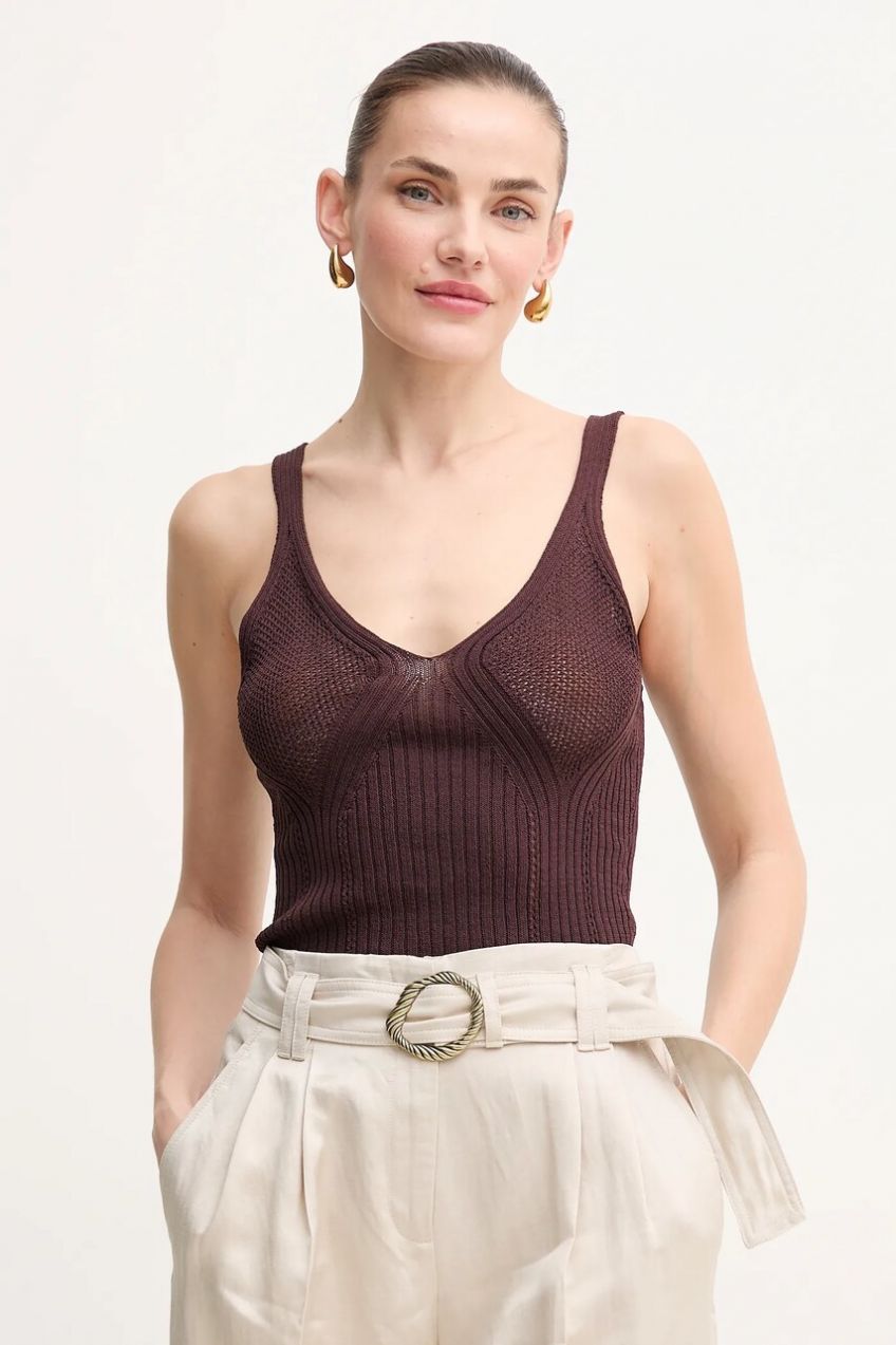 Top Twinset hnedá farba, 251TT3220