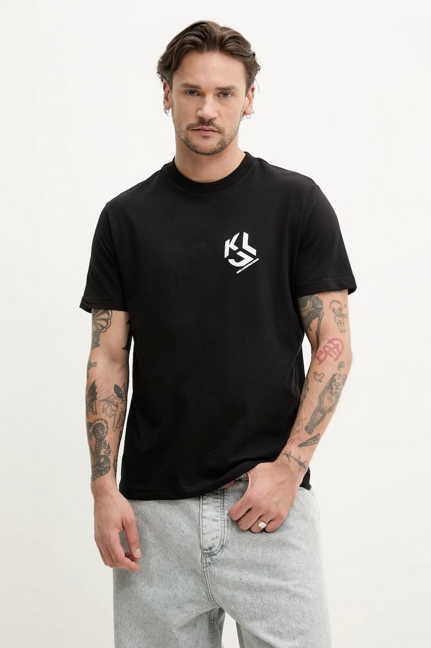Tričko Karl Lagerfeld Jeans pánske, čierna farba, s potlačou, A2M17072