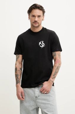 Tričko Karl Lagerfeld Jeans pánske, čierna farba, s potlačou, A2M17072