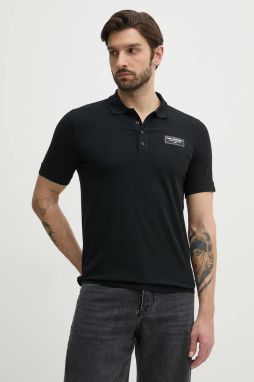 Polo tričko Karl Lagerfeld pánske, čierna farba, jednofarebné, 552221.745019