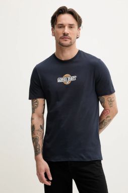 Bavlnené tričko Guess Jeans pánske, tmavomodrá farba, s nášivkou, M5GI23 K8HM0