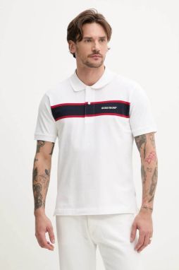 Bavlnené polo tričko Guess Jeans pánske, biela farba, s nášivkou, M5GP29 KCJV1