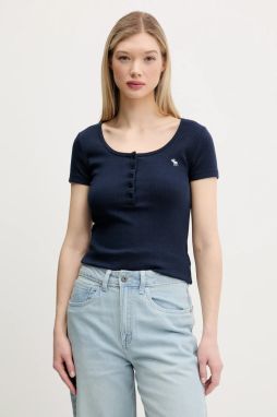 Tričko Abercrombie & Fitch dámske, tmavomodrá farba, KI139-5271