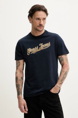 Bavlnené tričko Guess Jeans pánske, tmavomodrá farba, s potlačou, M5GI54 K8FQ4