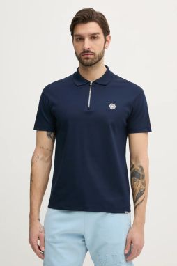 Bavlnené polo tričko BALR. pánske, tmavomodrá farba, jednofarebné, B1122.1040