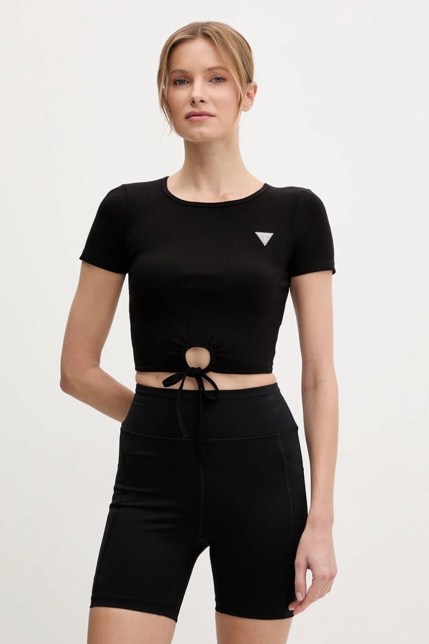 Tričko Guess CROCUS dámske, čierna farba, V5GP14 KCRS2