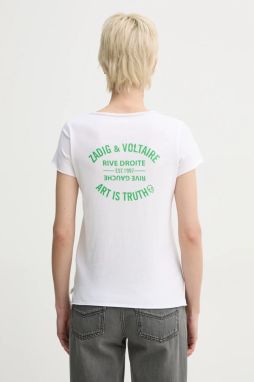 Bavlnené tričko ZADIG&VOLTAIRE dámske, biela farba, JWTN02612