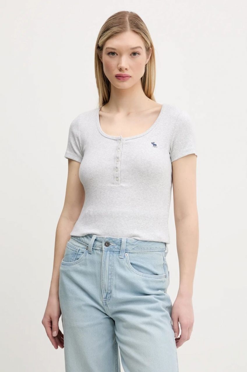 Tričko Abercrombie & Fitch dámske, šedá farba, KI139-5271