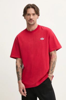 Bavlnené tričko Dickies pánske, červená farba, jednofarebné, DK0A4YAI0ER1
