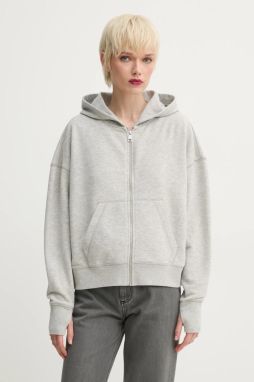 Mikina ZADIG&VOLTAIRE dámska, šedá farba, s kapucňou, melanžová, JWSS01623
