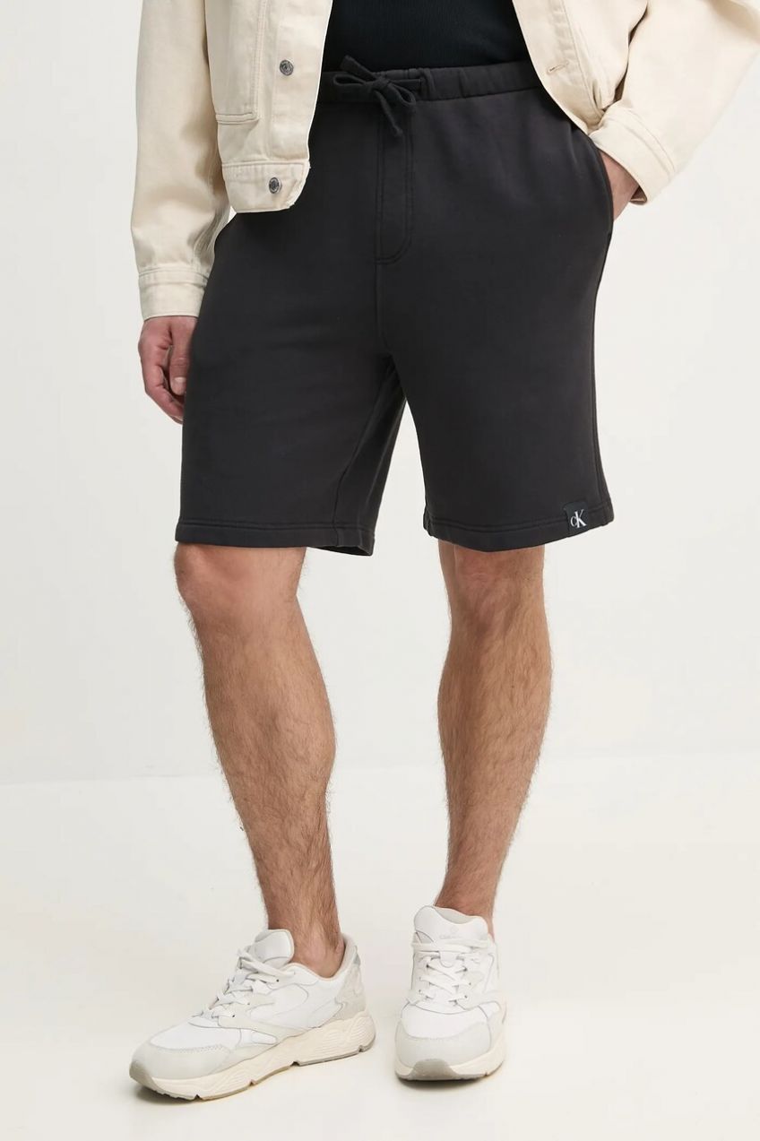 Bavlnené šortky Calvin Klein Jeans pánske, čierna farba, J30J327248