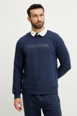 Mikina Rossignol Prarion pánska, tmavomodrá farba, s potlačou, RLNMS07