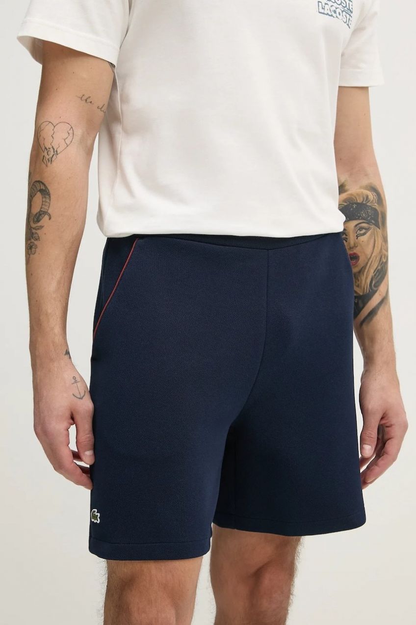 Šortky Lacoste pánske, tmavomodrá farba, GH8747