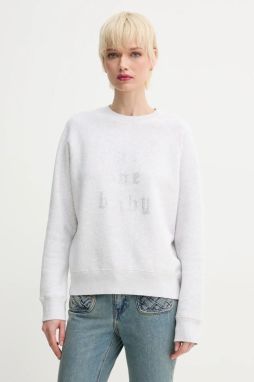Mikina ZADIG&VOLTAIRE dámska, šedá farba, s nášivkou, JWSS01653