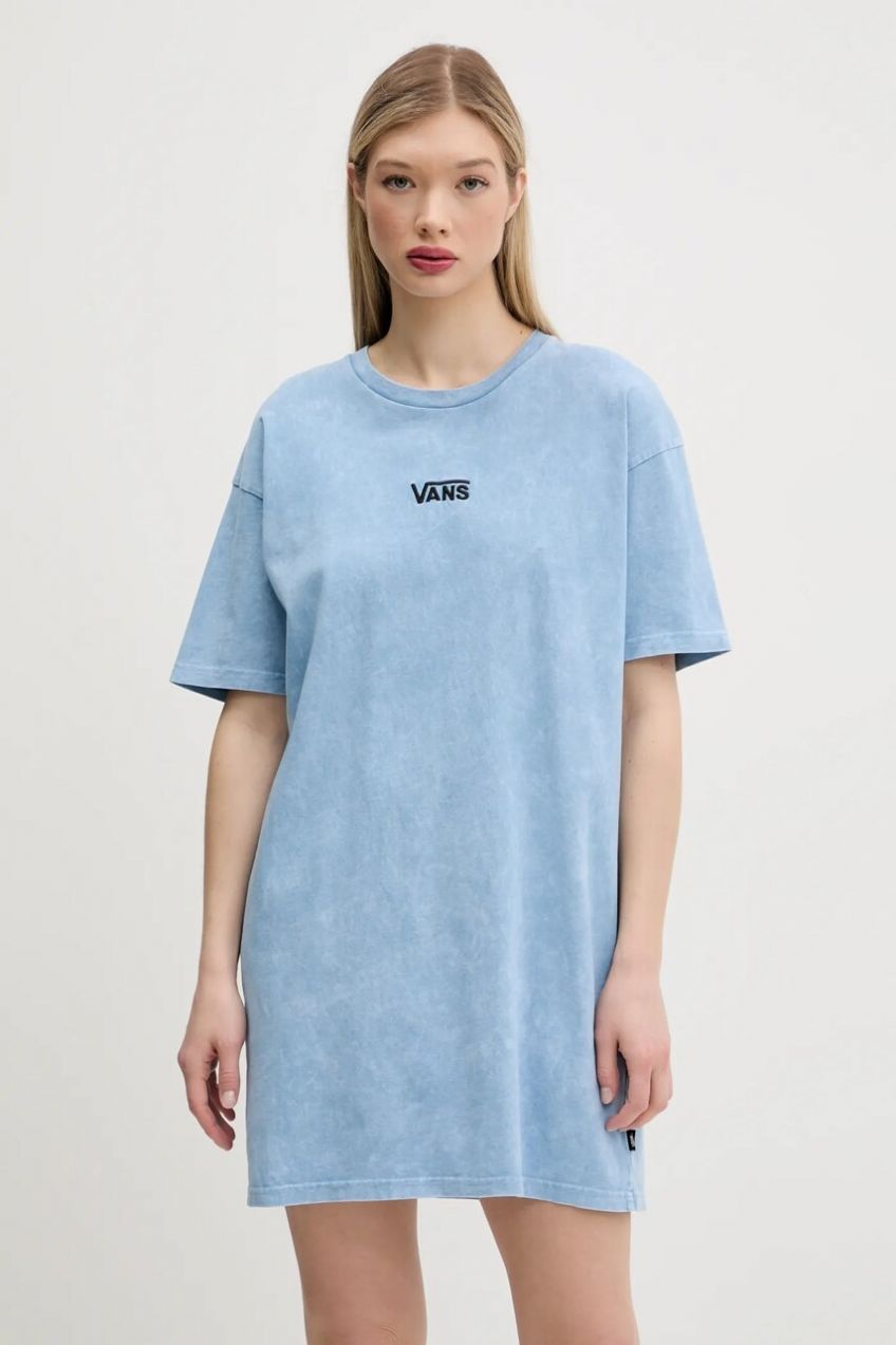 Bavlnené šaty Vans mini, oversize, VN00046QE2W1