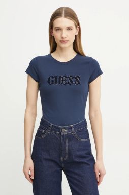 Tričko Guess dámske, tmavomodrá farba, W5GI42 J1314