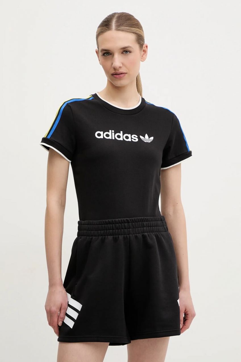Tričko adidas Originals Linear dámske, čierna farba, JD2724
