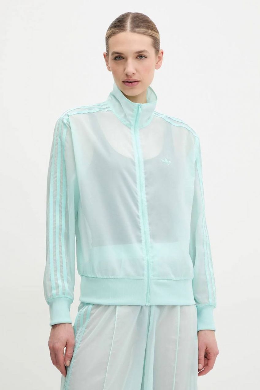 Mikina adidas Originals Adicolor dámska, tyrkysová farba, jednofarebná, JN6128