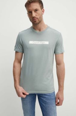 Bavlnené tričko Calvin Klein pánske, šedá farba, s potlačou, K10K113110