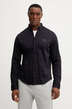 Košeľa BOSS Green pánska, tmavomodrá farba, regular, s golierom button-down, 50533163