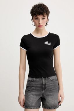 Tričko Karl Lagerfeld Jeans dámske, čierna farba, A2W17098