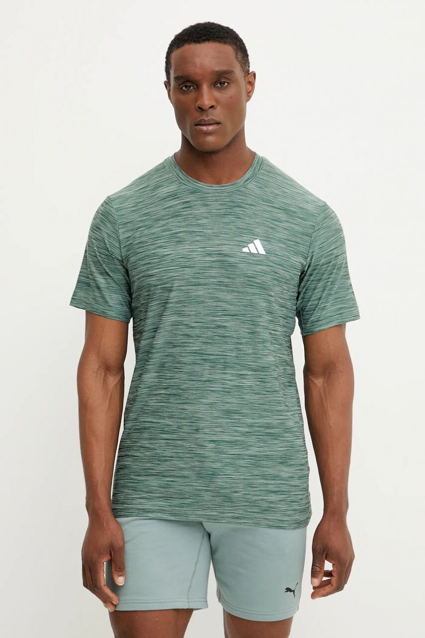 Tréningové tričko adidas Performance Train Essentials zelená farba, vzorované, JD0353