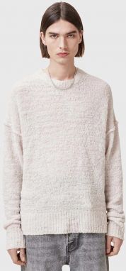 Vlnený sveter AllSaints CHILLION pánsky, biela farba, M028KC