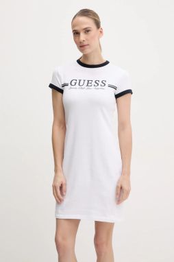 Šaty Guess biela farba, mini, priliehavé, V5GK02 KCQX1