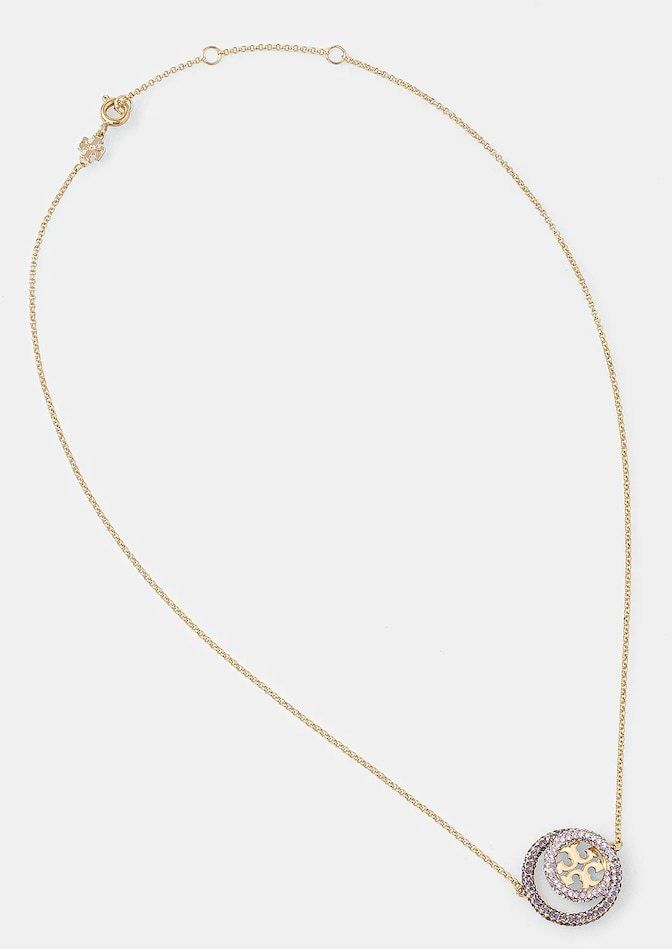 Pozlátený náhrdelník Tory Burch Miller Pave 157225-400