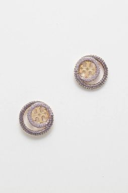 Pozlátené náušnice Tory Burch Miller Pave 157231-400