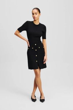 Šaty Karl Lagerfeld čierna farba, mini, priliehavé, A2W13053