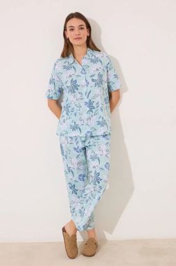Bavlnené pyžamo women'secret dámske, zelená farba, bavlnené, 3599177