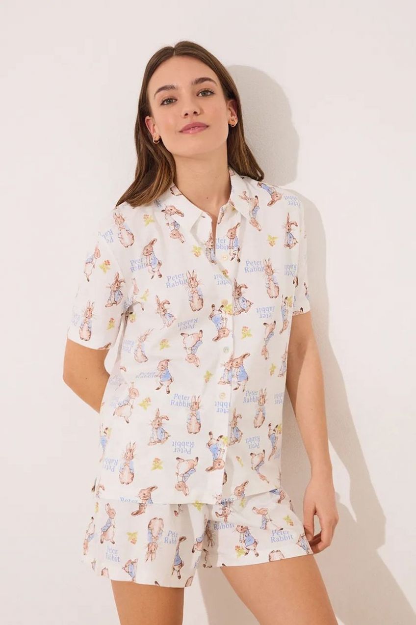 Bavlnené pyžamo women'secret dámske, béžová farba, bavlnené, 3139861