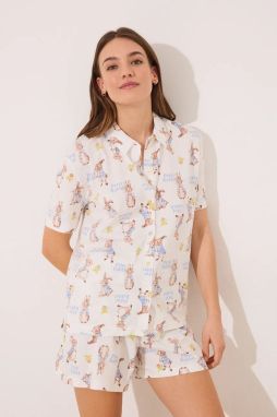 Bavlnené pyžamo women'secret dámske, béžová farba, bavlnené, 3139861