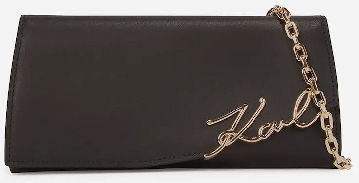 Kožená peňaženka Karl Lagerfeld dámska, čierna farba, A2W32033